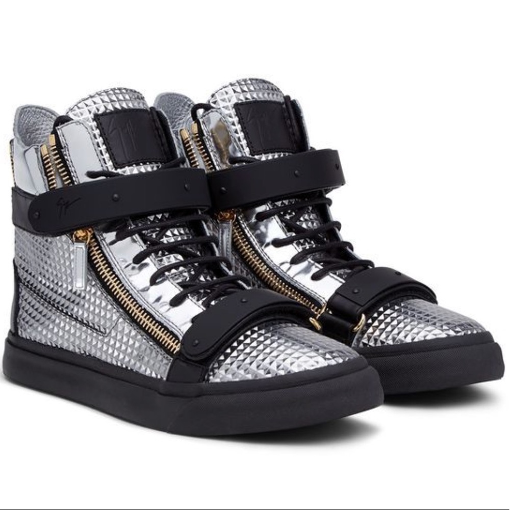 Giuseppe Zanotti New Silver High Top Sneakers